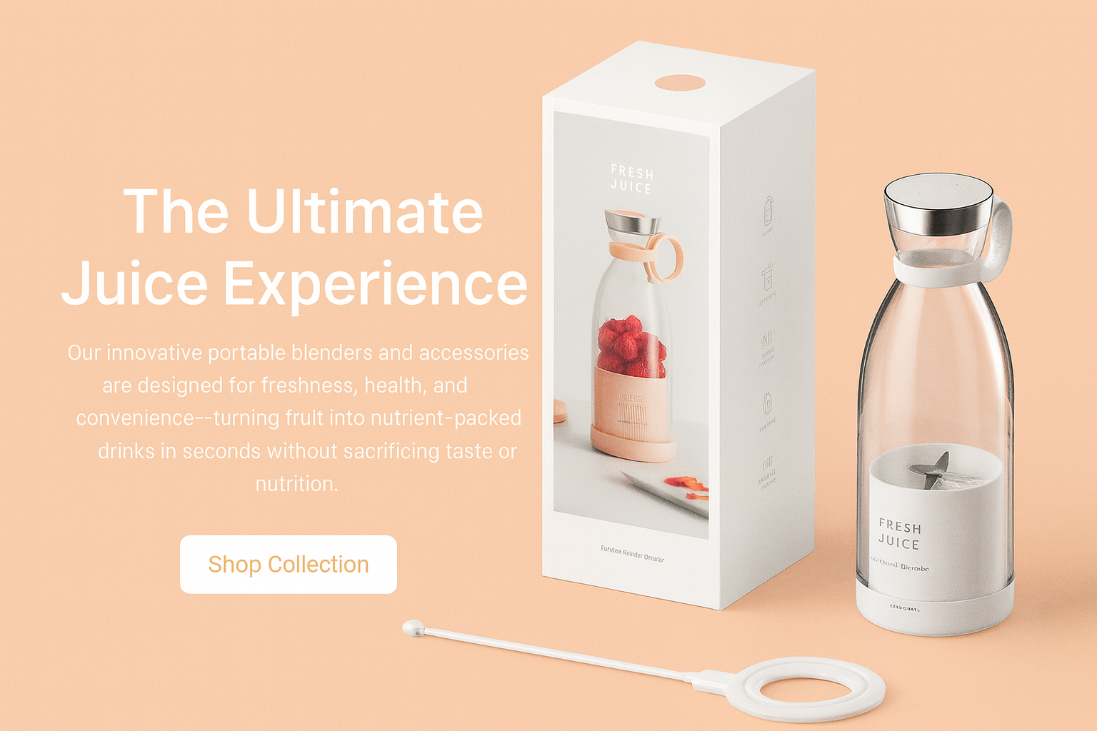 FreshJuiceWave™ Portable Wireless Smoothie Blender